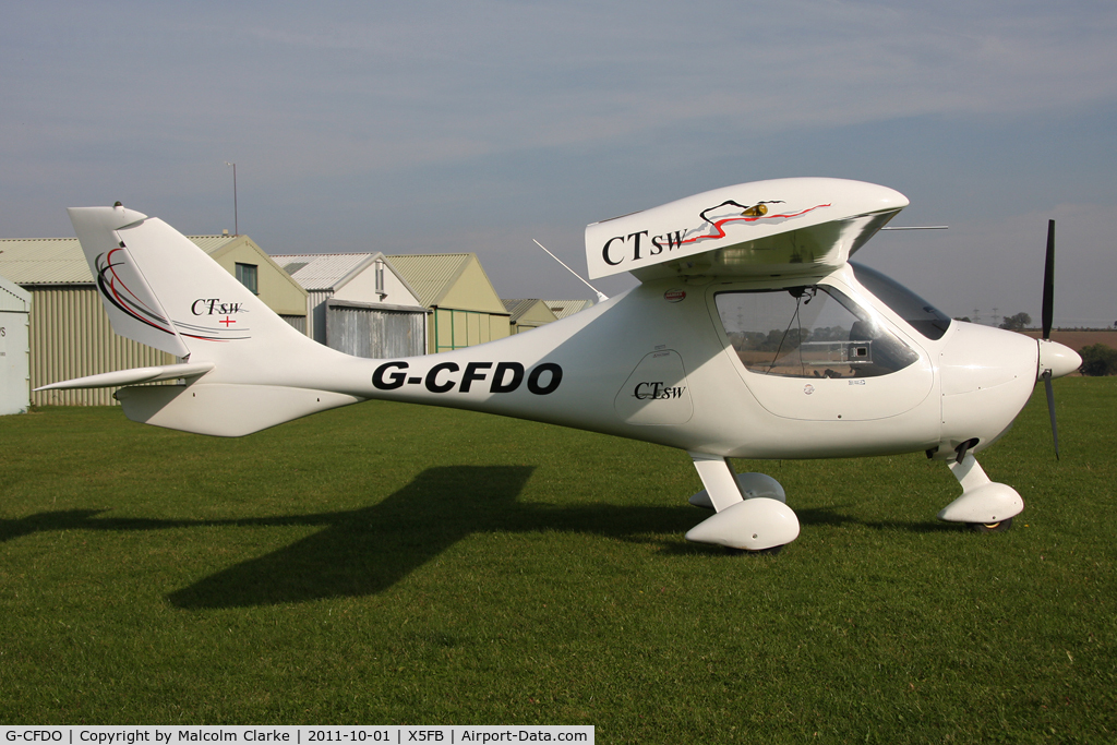 G-CFDO, 2008 Flight Design CTSW C/N 8366, Flight Design CTSW at Fishburn Airfield, UK in October 2011.