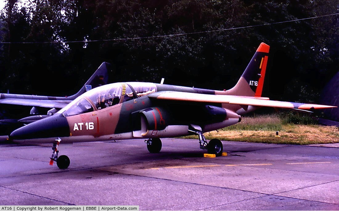 AT16, Dassault-Dornier Alpha Jet 1B C/N B16/1056, 1980's.High visibility tail.