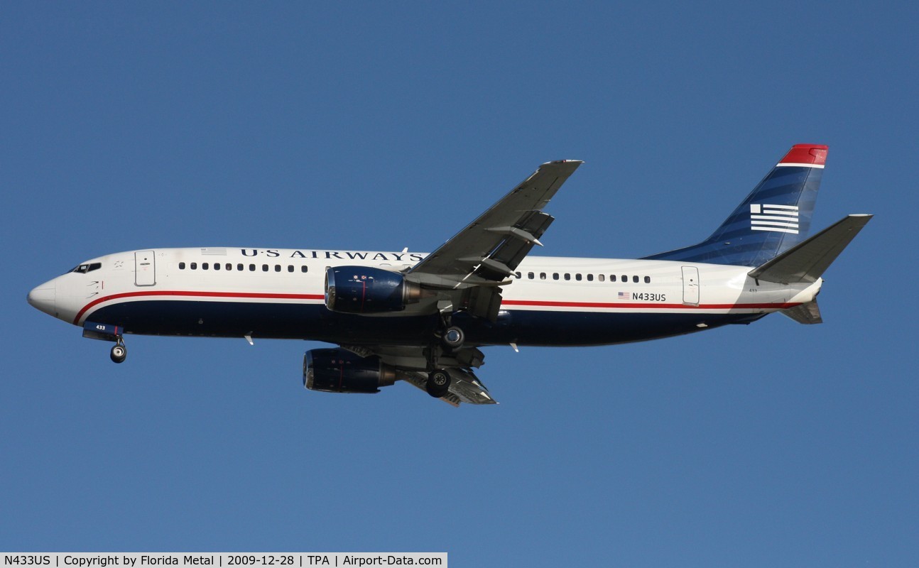 N433US, 1990 Boeing 737-4B7 C/N 24555, US Airways 737-400