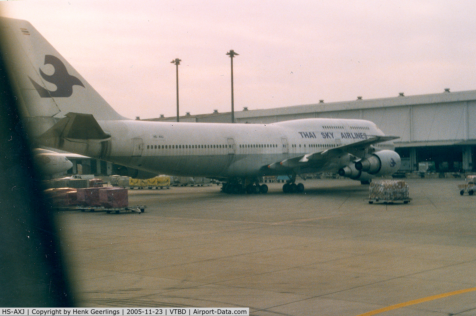 HS-AXJ, 1979 Boeing 747-206B (SUD) C/N 21659, Thai Sky Airlines. ex KLM PH-BUM
