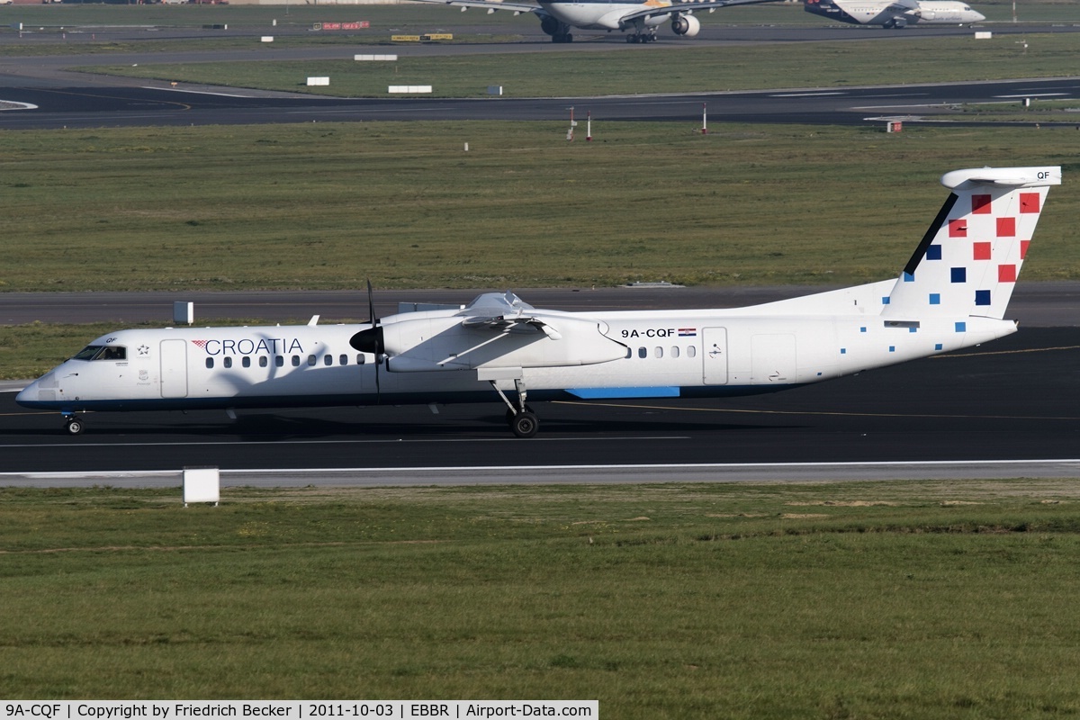 9A-CQF, 2010 De Havilland Canada DHC-8-402Q Dash 8 C/N 4301, decelerating after touchdown