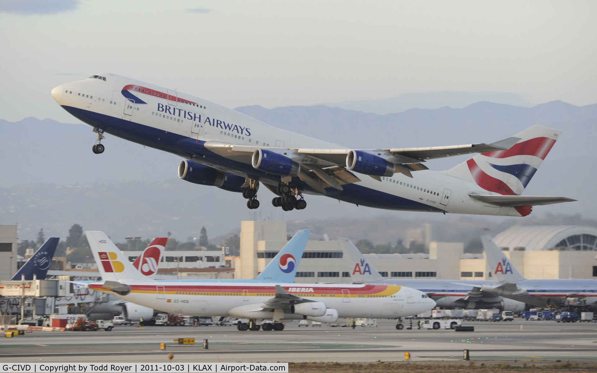 G-CIVD, 1994 Boeing 747-436 C/N 27349, Departing LAX