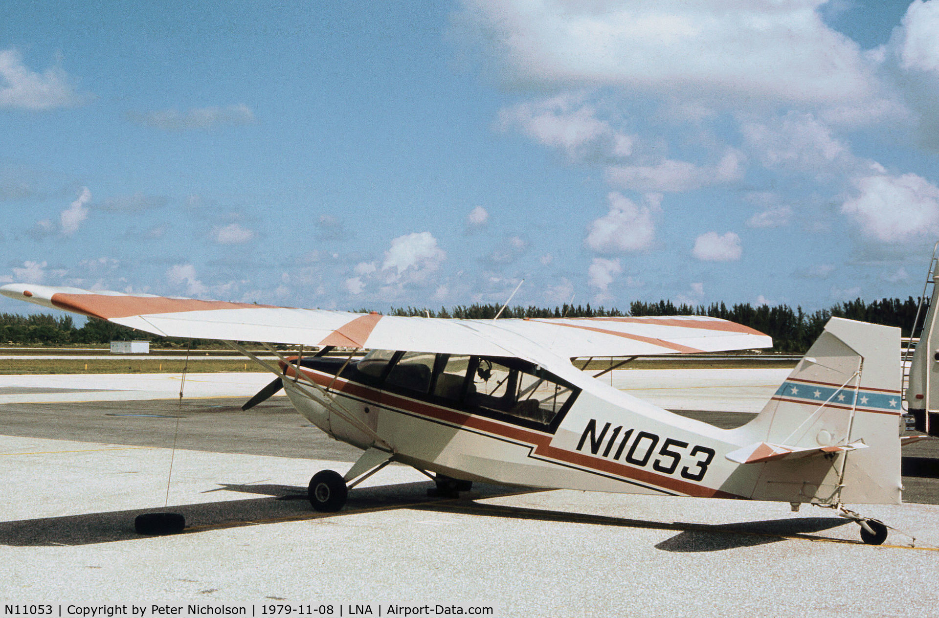 N11053, 1965 Champion 7ECA Citabria C/N 70, This Champion 7ECA was seen at Palm Beach County Park in November 1979.