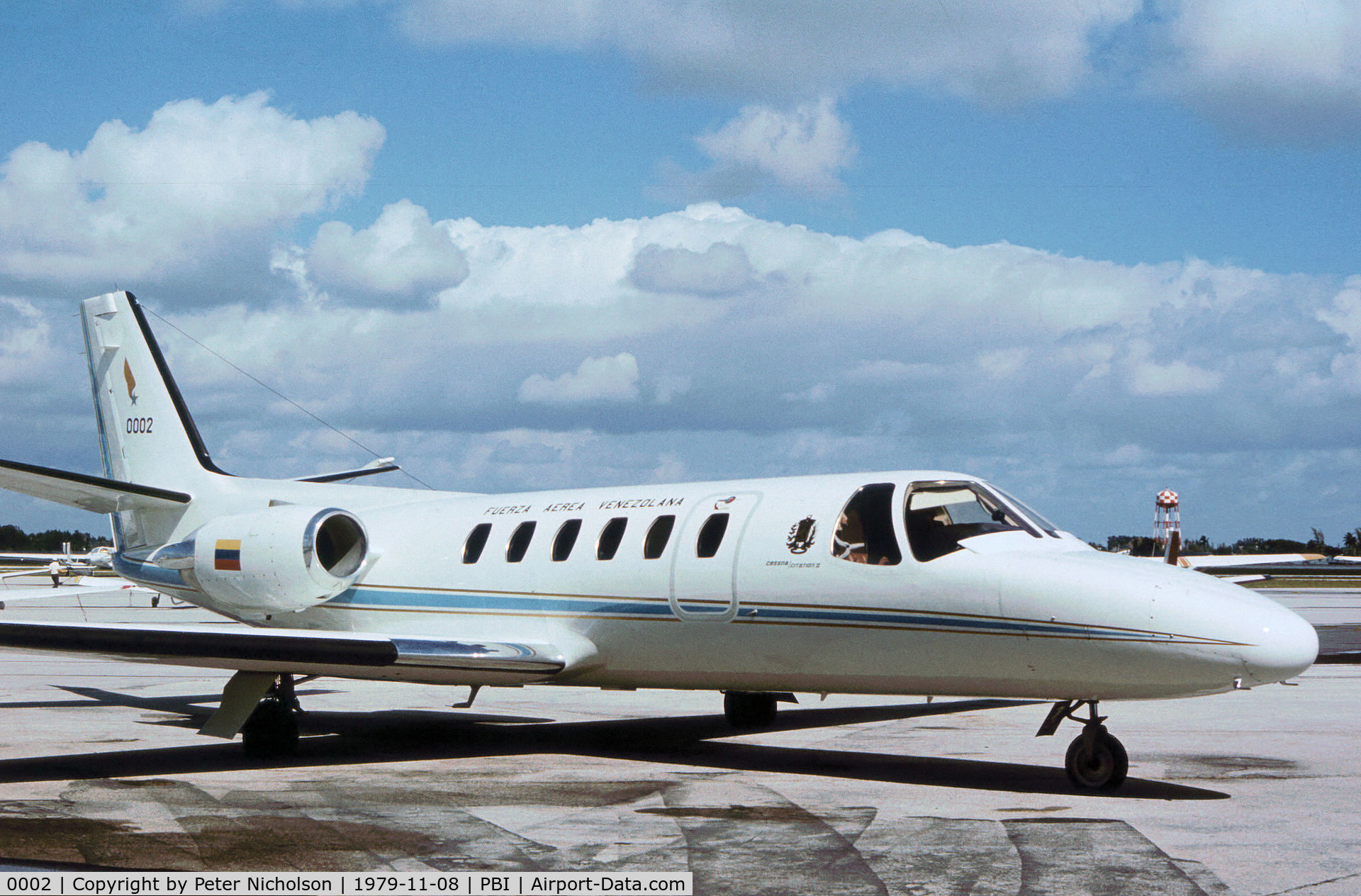 0002, 1978 Cessna 550 Citation II C/N 550-0011, Venezuelan Air Force Citation II as seen at Palm Beach in November 1979.