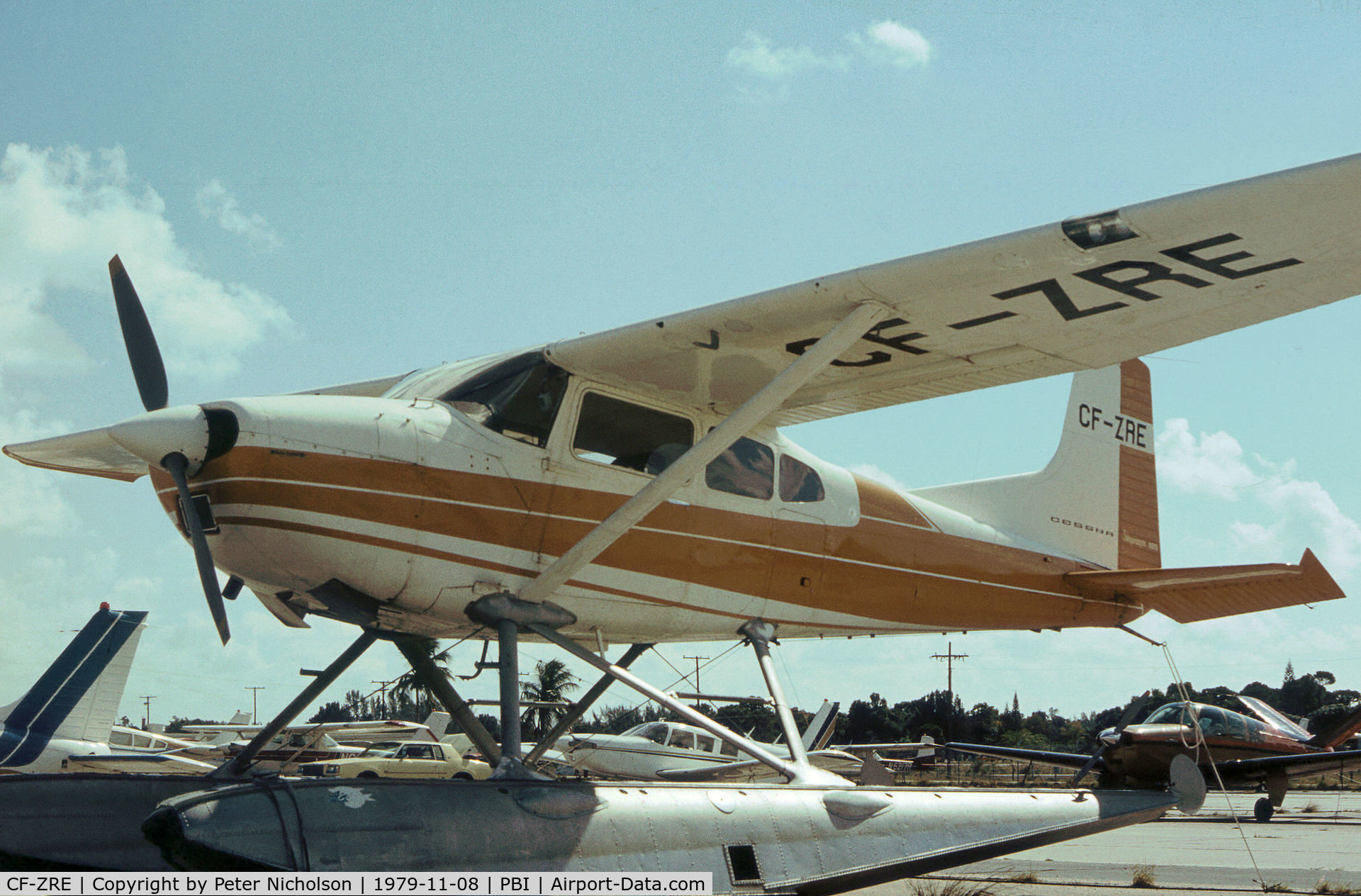 CF-ZRE, 1970 Cessna A185E Skywagon 185 C/N 18501817, Cessna Skywagon 185 seen at Palm Beach in November 1979.