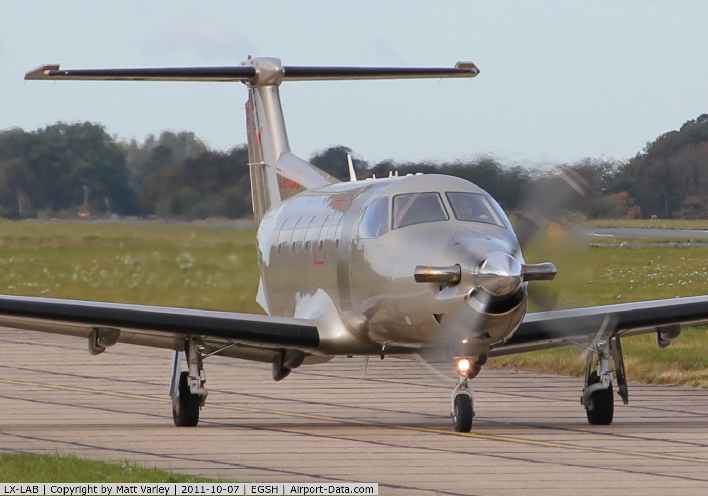 LX-LAB, 2003 Pilatus PC-12/45 C/N 531, About to depart.