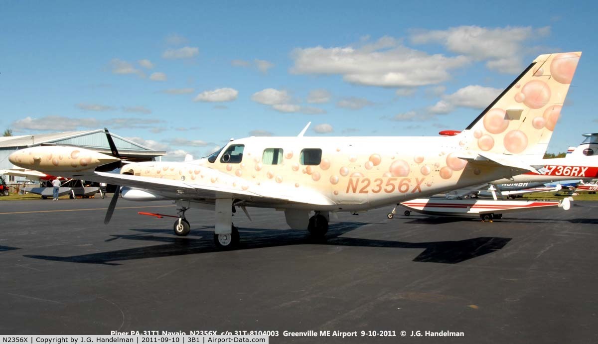 N2356X, 1980 Piper PA-31T1 C/N 31T-8104003, Bubbles at Greenville ME