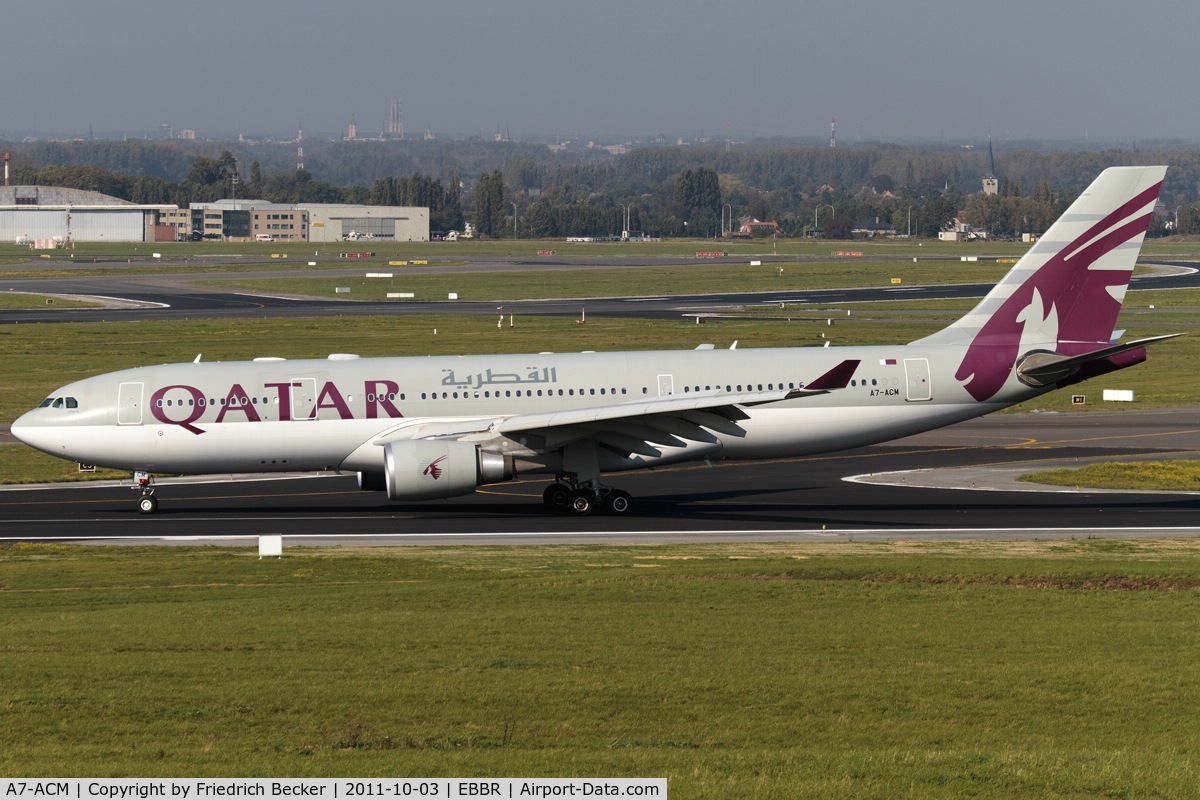 A7-ACM, 2007 Airbus A330-202 C/N 849, decelerating after touchdown