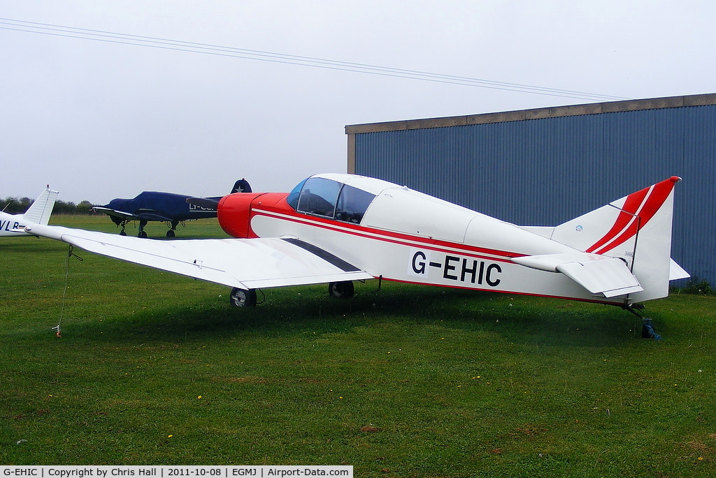 G-EHIC, 1961 Jodel D-140B Mousequetaire II C/N 53, at Fullers Hill Farm, Little Gransden