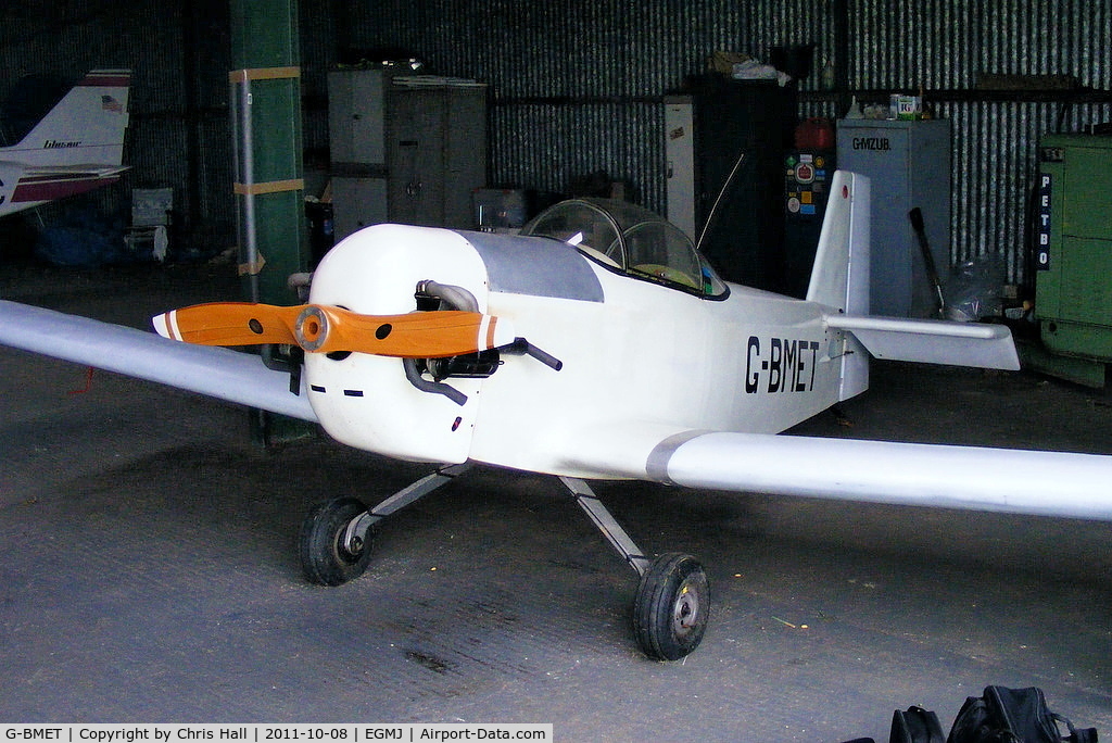 G-BMET, 1988 Taylor Monoplane C/N PFA 1465, at Fullers Hill Farm, Little Gransden