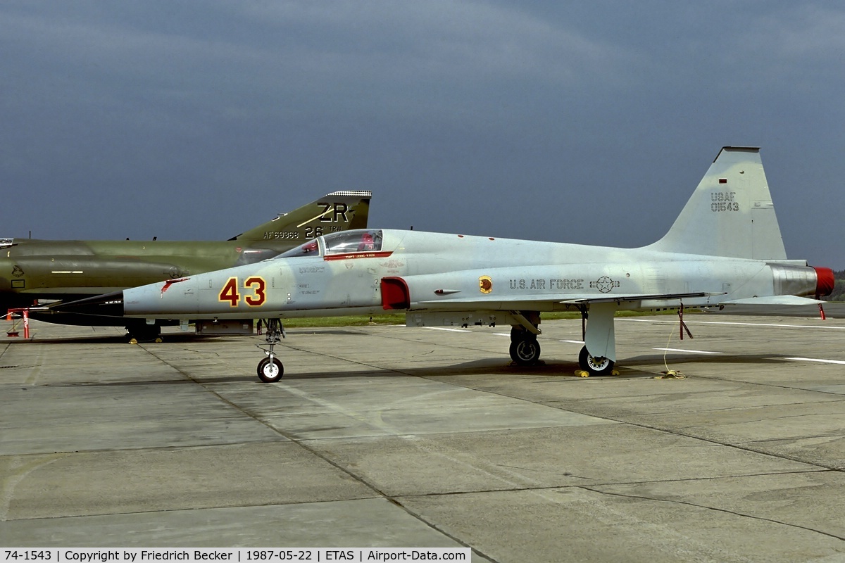 74-1543, 1974 Northrop F-5E Tiger II C/N R.1201, parked at the apron during Sure Fire 87