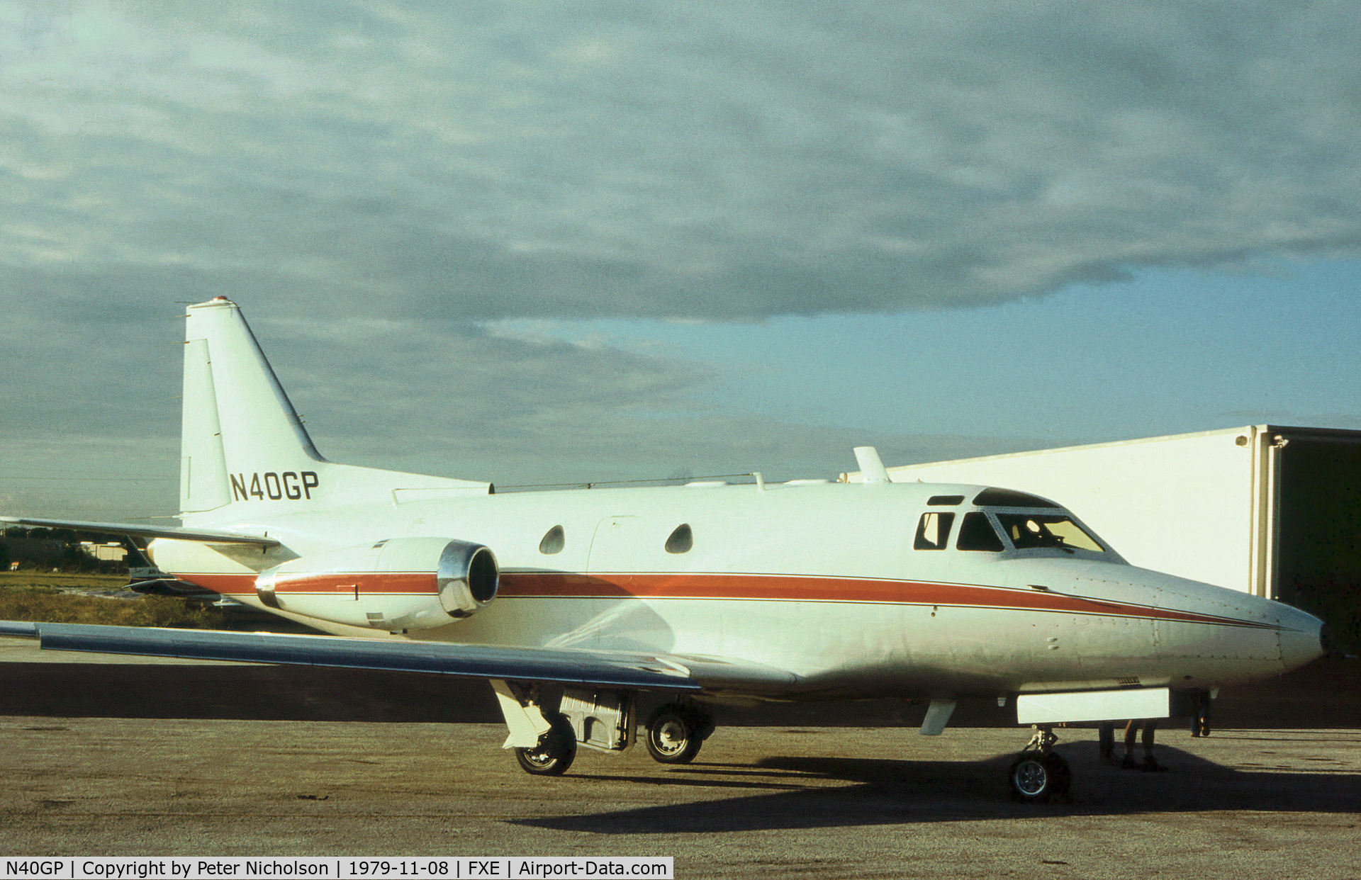N40GP, 1964 North American NA-265-40 Sabreliner C/N 282-16, Sabre 40 as seen at Fort Lauderdale Executive in November 1979.