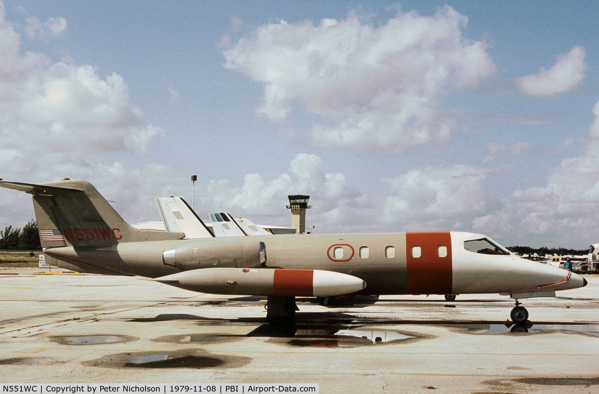 N551WC, 1973 Gates Learjet 25C C/N 129, Learjet 25C as seen at West Palm Beach  in November 1979.