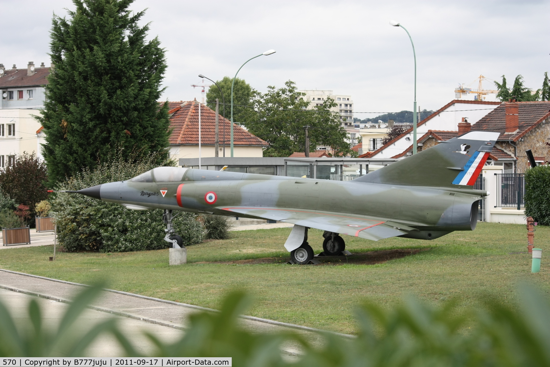 570, 1969 Dassault Mirage IIIE C/N 570, preserved at Dassault office at Argenteuil