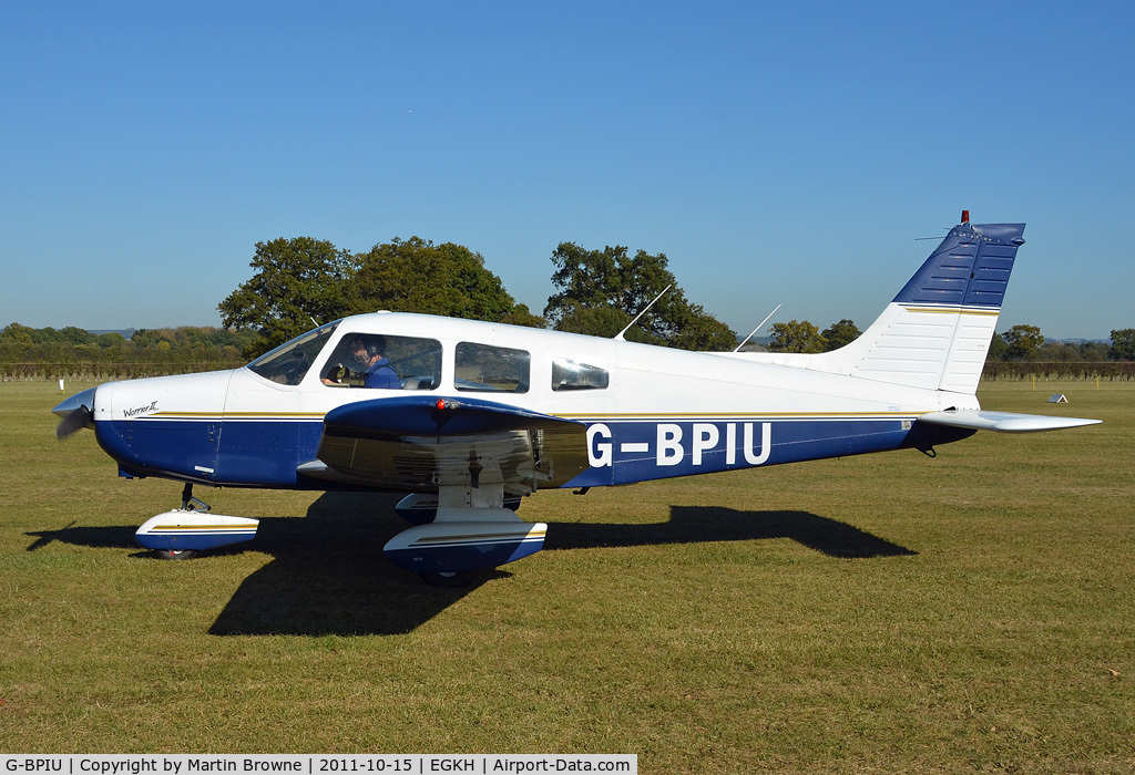 G-BPIU, 1979 Piper PA-28-161 Cherokee Warrior II C/N 28-7916303, SHOT AT HEADCORN