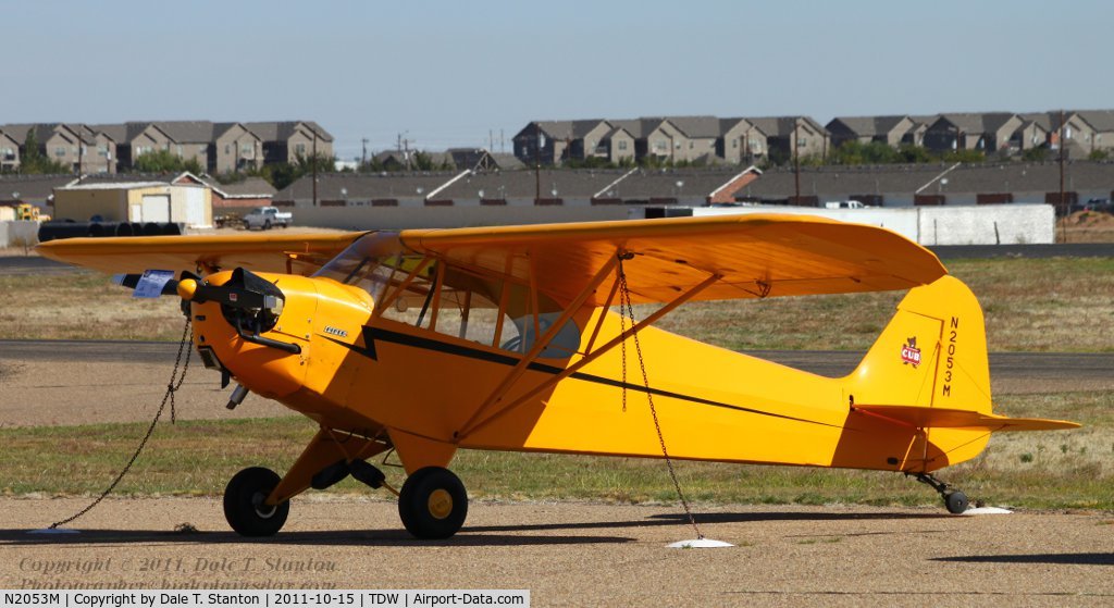 N2053M, 1946 Piper J3C-65 Cub Cub C/N 20826, Parked at Tradewinds (TDW) in Amarillo, TX.