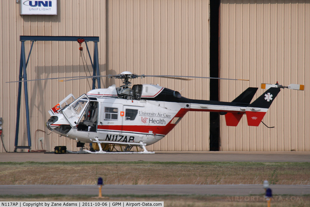 N117AP, Eurocopter-Kawasaki BK-117B-1 C/N 7144, At Grand Prairie Municipal Airport