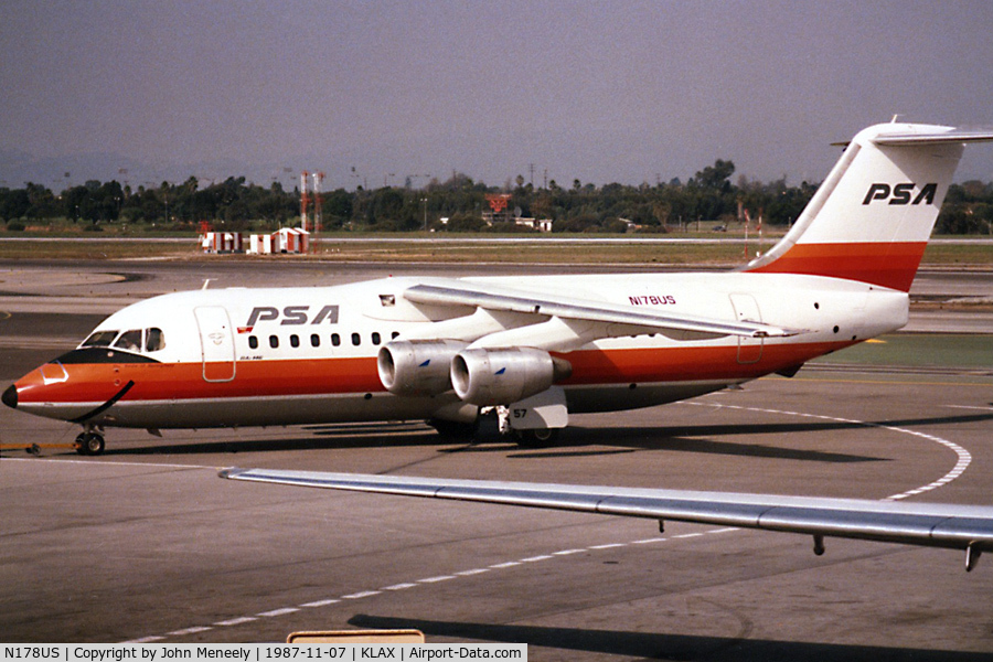 N178US, 1985 British Aerospace BAe.146-200 C/N E2040, Scanned from a print