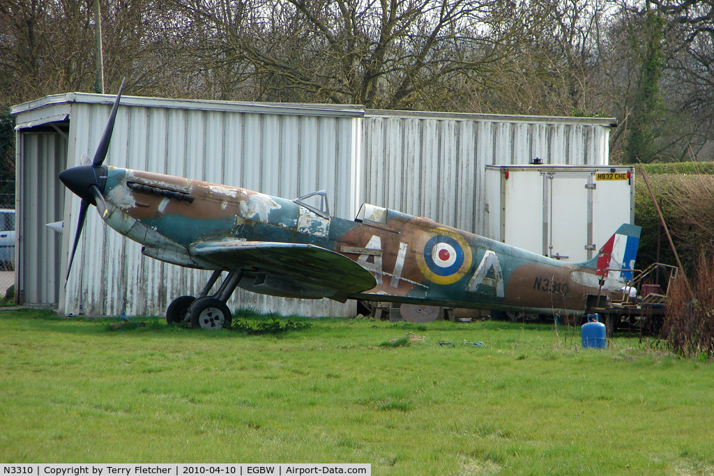 N3310, Supermarine 361 Spitfire IX Replica C/N Not found, A replica Spitfire with Serial N3310 at Wellesbourne - made for the film ' Battle of Britain '
