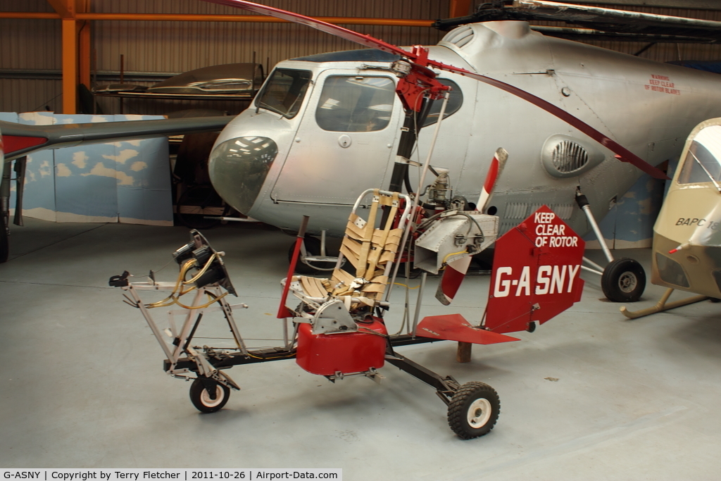 G-ASNY, Bensen B-8 Gyrocopter C/N RCA203, At Newark Air Museum in the UK