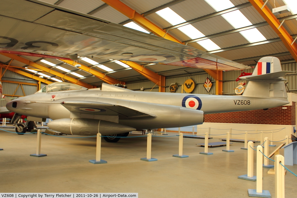 VZ608, Gloster Meteor FR.9 (Mod) C/N Not found VZ608, At Newark Air Museum in the UK
