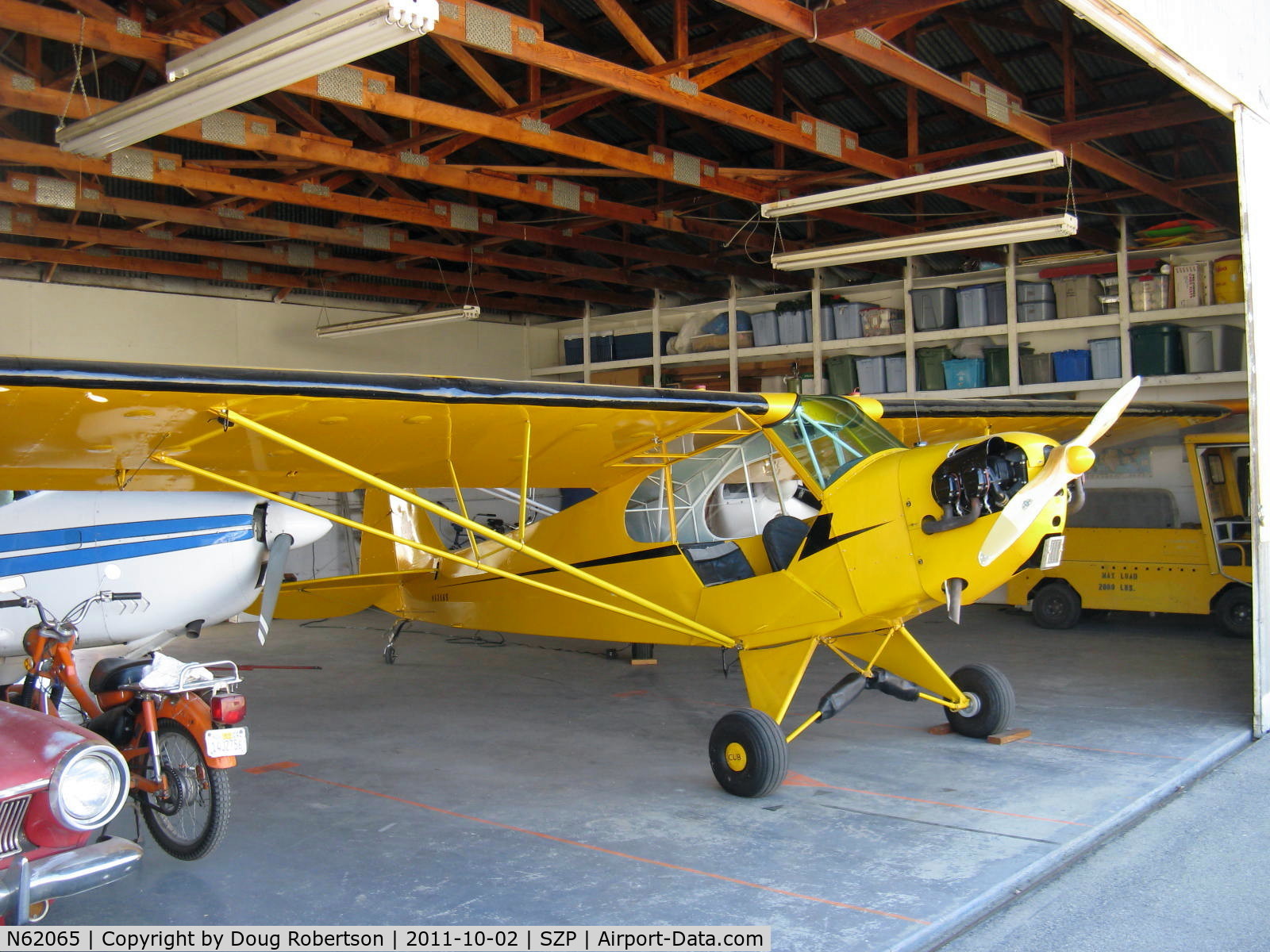 N62065, 1944 Piper J3C-65 Cub Cub C/N 13024, 1944 Piper J3C-65 CUB, Continental A&C65 65 Hp, in hangar