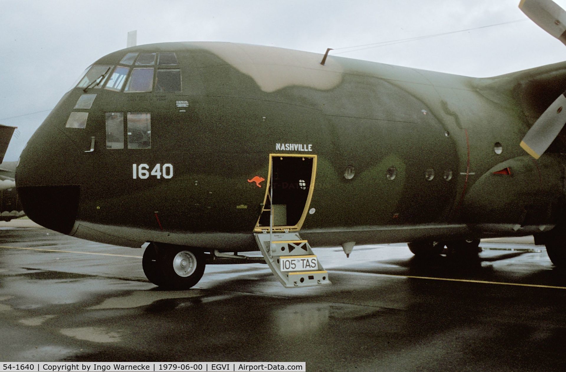 54-1640, 1954 Lockheed C-130A Hercules C/N 182-3027, Lockheed C-130A Hercules of the USAF (TN ANG) at the 1979 International Air Tattoo, Greenham Common