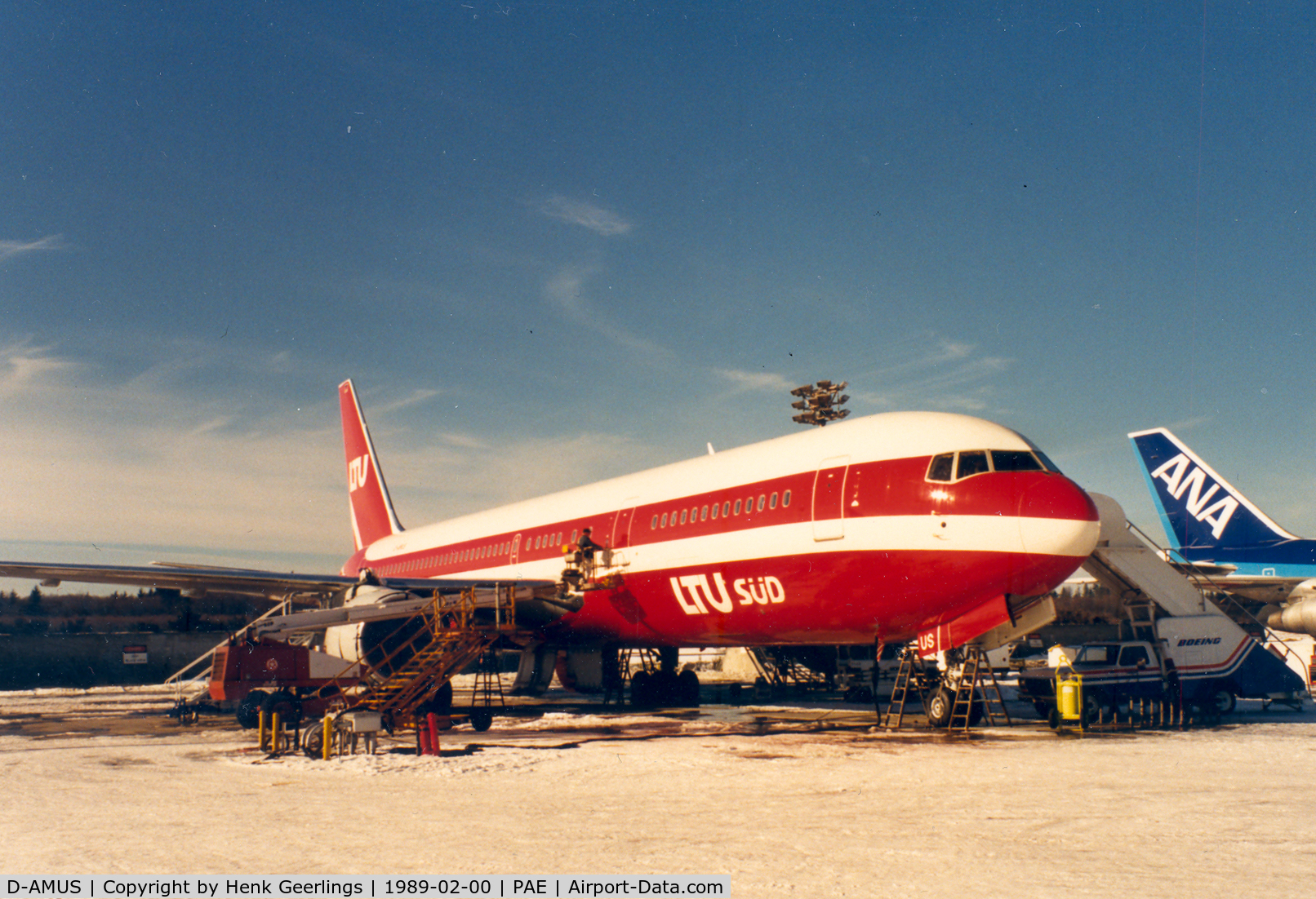 D-AMUS, 1989 Boeing 767-3G5 C/N 24258, LTU Sud B767 at Boeing  - Everett