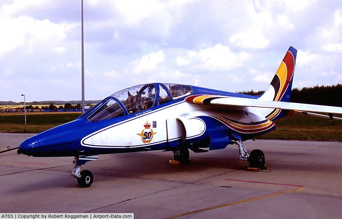 AT03, Dassault-Dornier Alpha Jet 1B C/N B03/1015, Demo.50 YEARS BAF added.1990's.