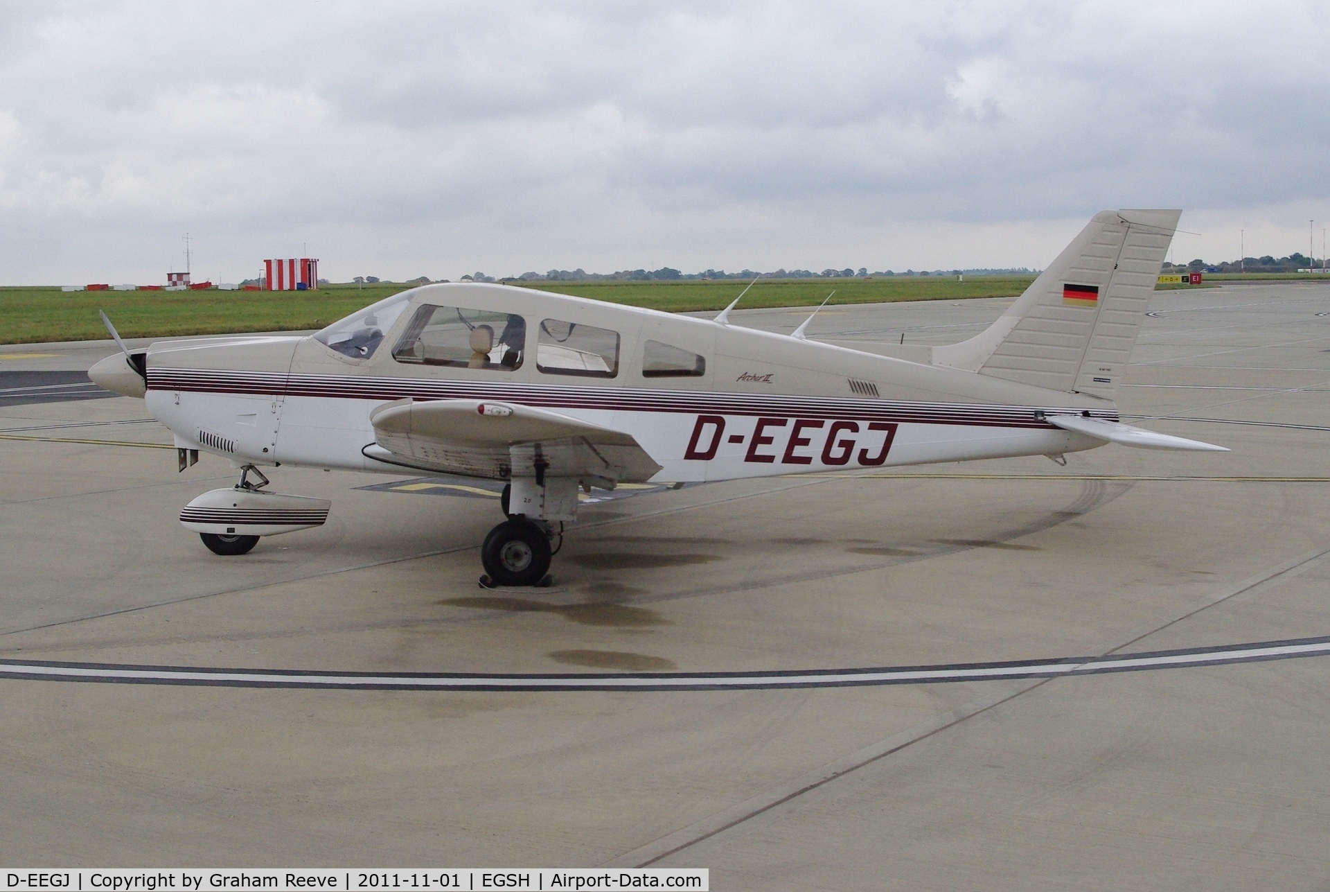 D-EEGJ, Piper PA-28-181 C/N 2890066, Parked at Norwich.