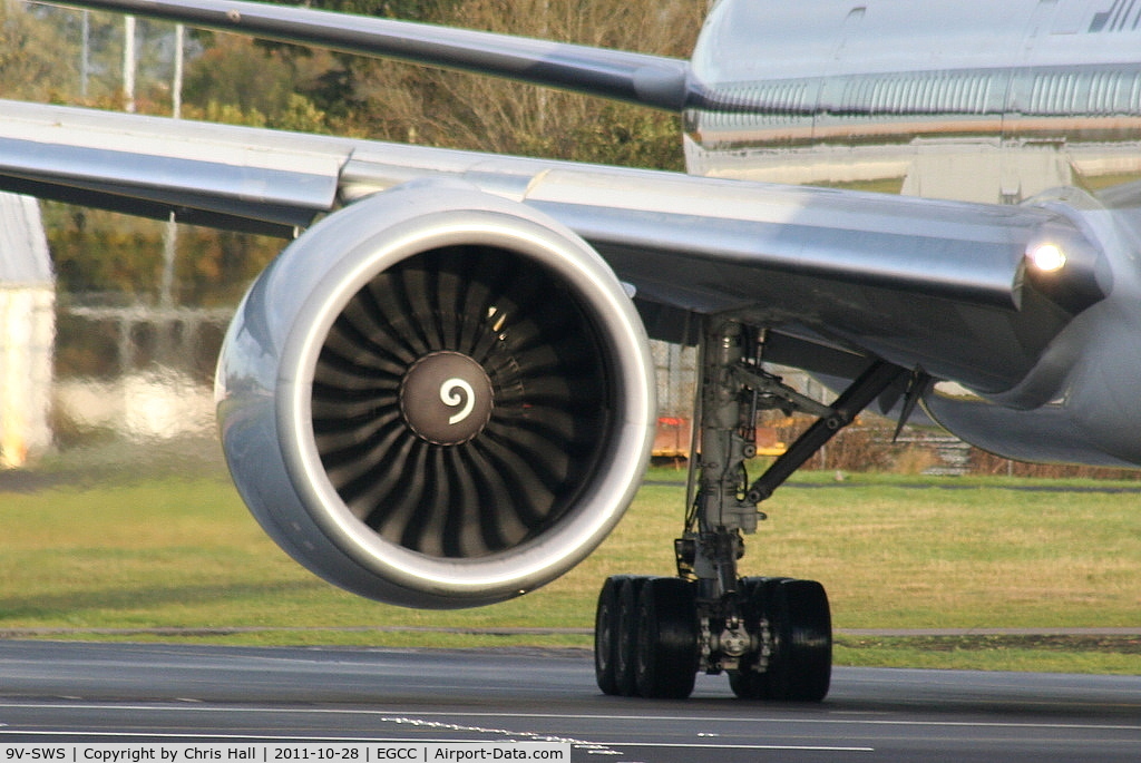 9V-SWS, 2008 Boeing 777-312/ER C/N 34584, General Electric GE90-115B twin-shaft, bypass turbofan which produces a maximum 115,540 lb of thrust at sea level