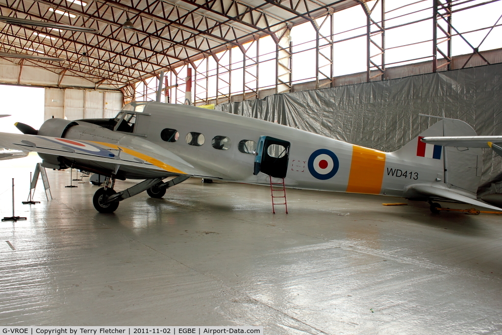 G-VROE, 1950 Avro 652A Anson T.21 C/N 3634, At Airbase Museum at Coventry Airport