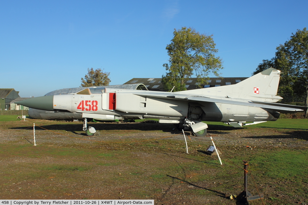 458, Mikoyan-Gurevich MiG-23ML C/N 024003607, Mig-23L at Newark Air Museum