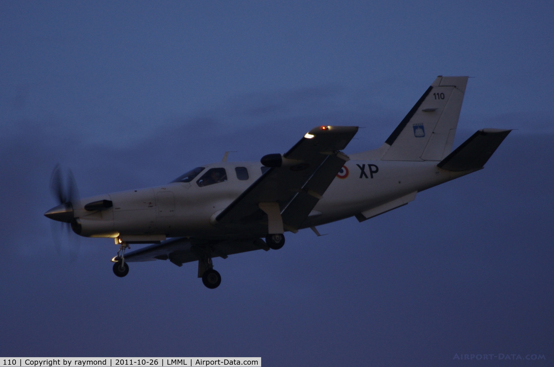 110, Socata TBM-700A C/N 110, TBM-700 110/XP French Air Force about to land at Malta.