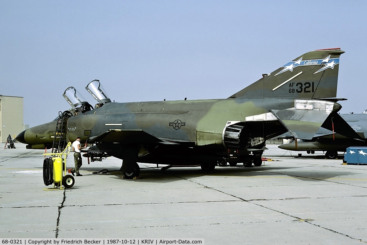 68-0321, 1968 McDonnell Douglas F-4E Phantom II C/N 3351, flightline at March AFB