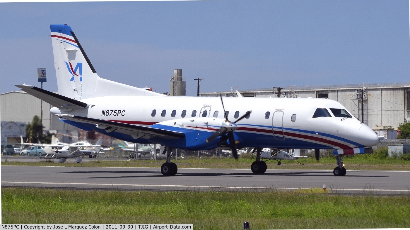 N875PC, 1994 Saab 340B C/N 340B-360, Departing from Isla Grande to Dominican Republic.