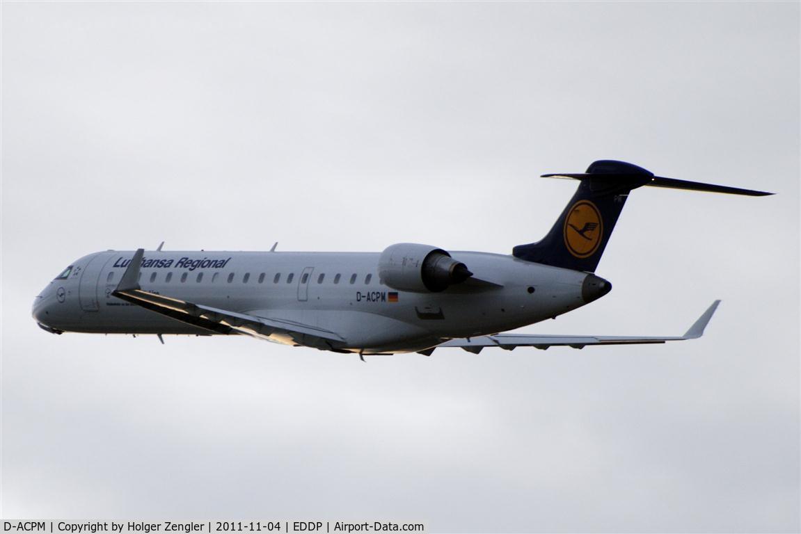 D-ACPM, 2003 Bombardier CRJ-701ER (CL-600-2C10) Regional Jet C/N 10080, Morning shuttle to MUC is leaving LEJ.....