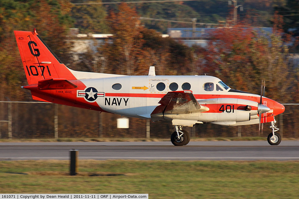 161071, Beech T-44A Pegasus C/N LL-53, US Navy T-44A Pegasus 161071 rolling out on RWY 23 after landing.  The aircraft identified itself by the call-sign 