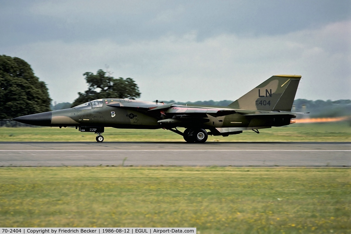 70-2404, 1971 General Dynamics F-111F Aardvark C/N E2-43, departure from RAF Lakenheath