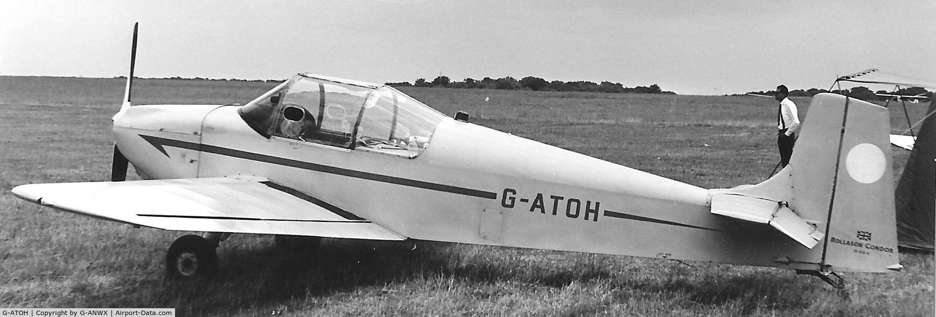 G-ATOH, 1966 Rollason Druine D-62B Condor C/N RAE/612, Seen at Booker C.1970