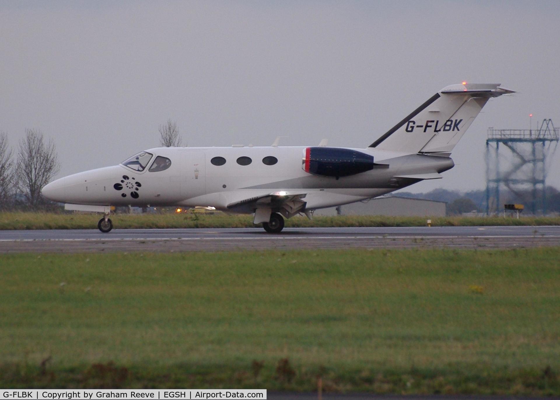 G-FLBK, 2008 Cessna 510 Citation Mustang Citation Mustang C/N 510-0068, About to depart.