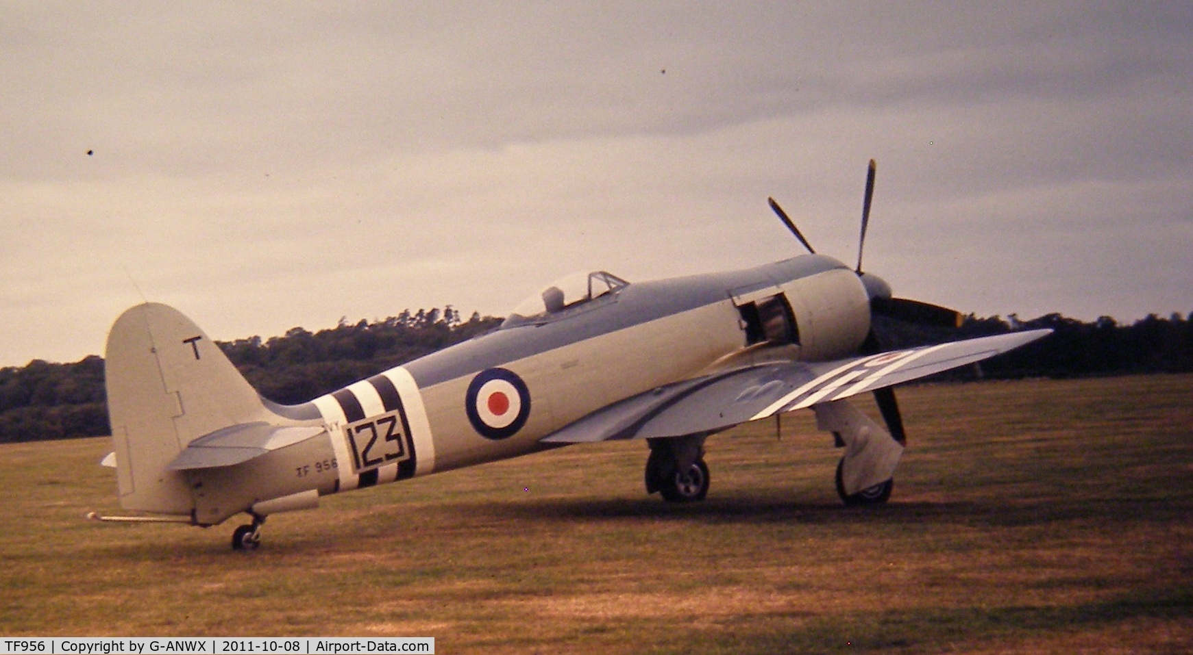 TF956, Hawker Sea Fury FB.11 C/N Not found TF956, Seen at Booker C1972