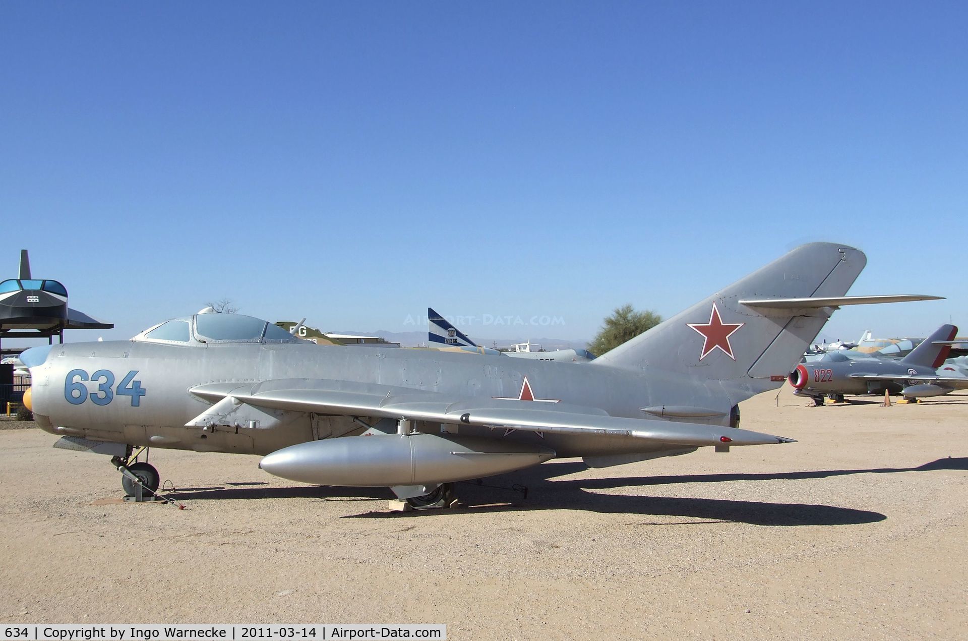 634, Mikoyan-Gurevich MiG-17PF C/N 1D-0634, Mikoyan i Gurevich MiG-17PF FRESCO-D at the Pima Air & Space Museum, Tucson AZ