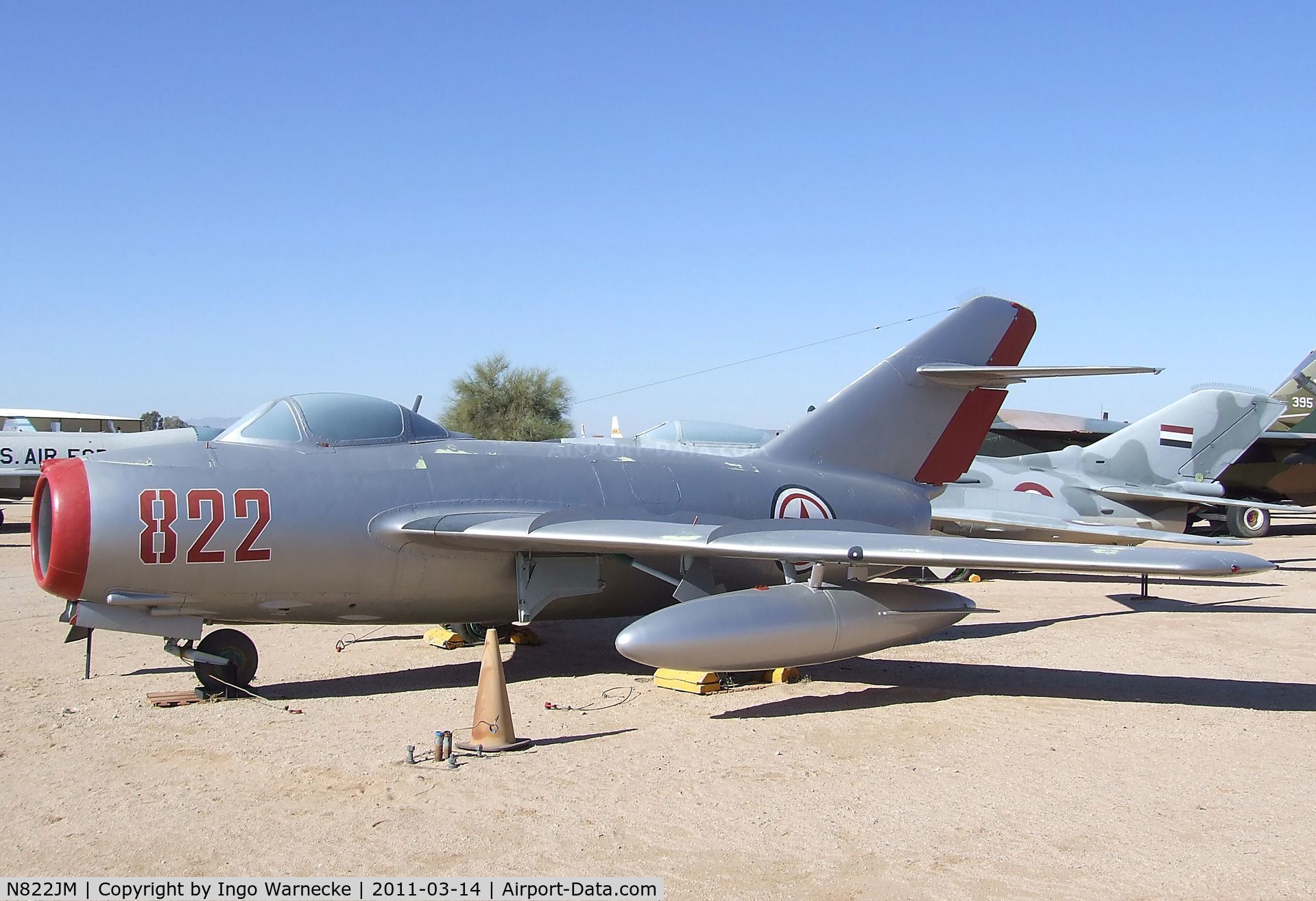 N822JM, Mikoyan-Gurevich MiG-15 C/N 1B00822, PZL-Mielec LIM-2 (MiG-15bis) FAGOT at the Pima Air & Space Museum, Tucson AZ