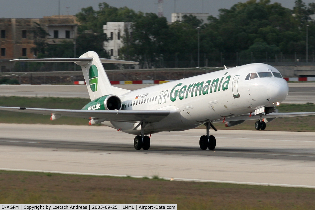 D-AGPM, 1991 Fokker 100 (F-28-0100) C/N 11331, take off