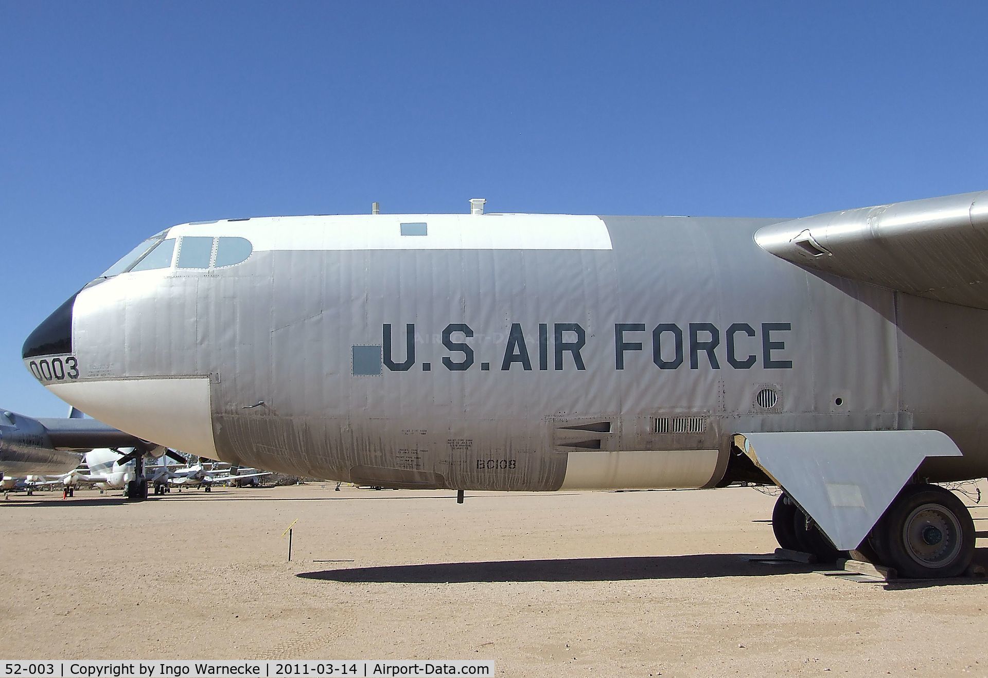 52-003, 1952 Boeing NB-52A Stratofortress C/N 16493, Boeing NB-52A Stratofortress at the Pima Air & Space Museum, Tucson AZ
