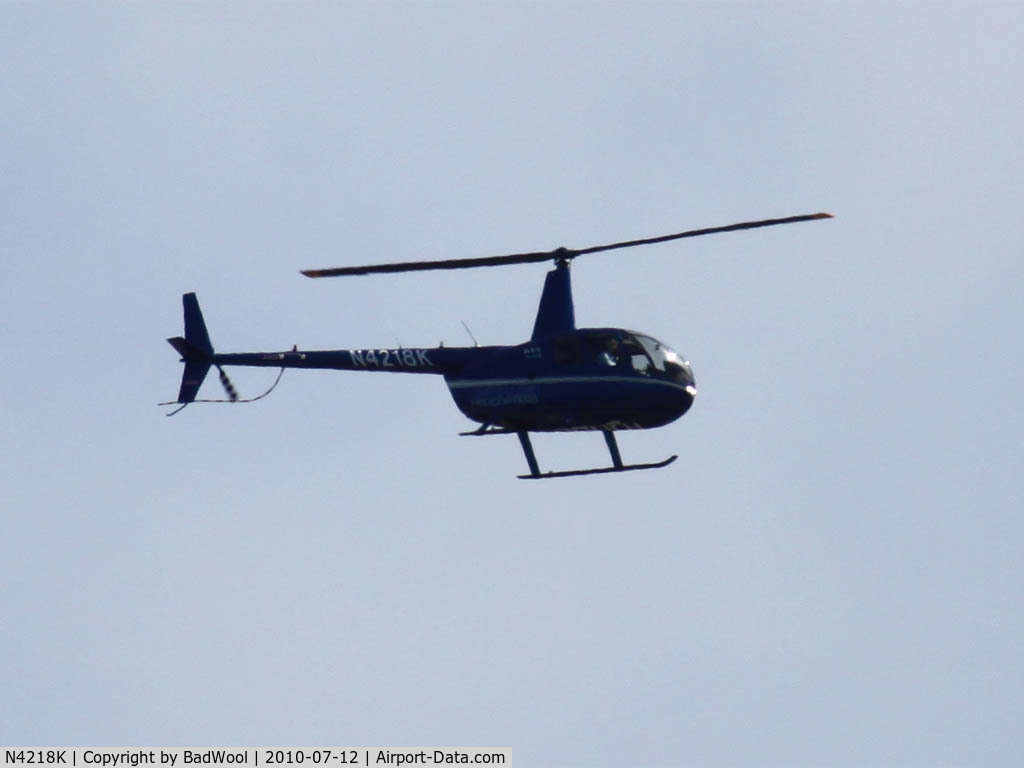 N4218K, Robinson R44 II C/N 12645, Flying over the Monterey Bay area, over the water.