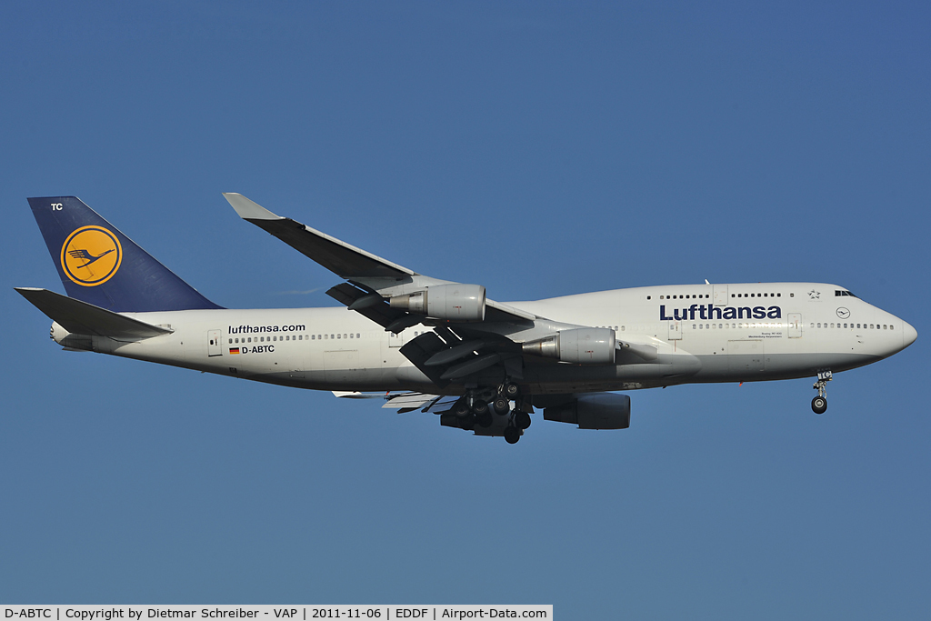 D-ABTC, 1990 Boeing 747-430M C/N 24287, Lufthansa Boeing 747-400