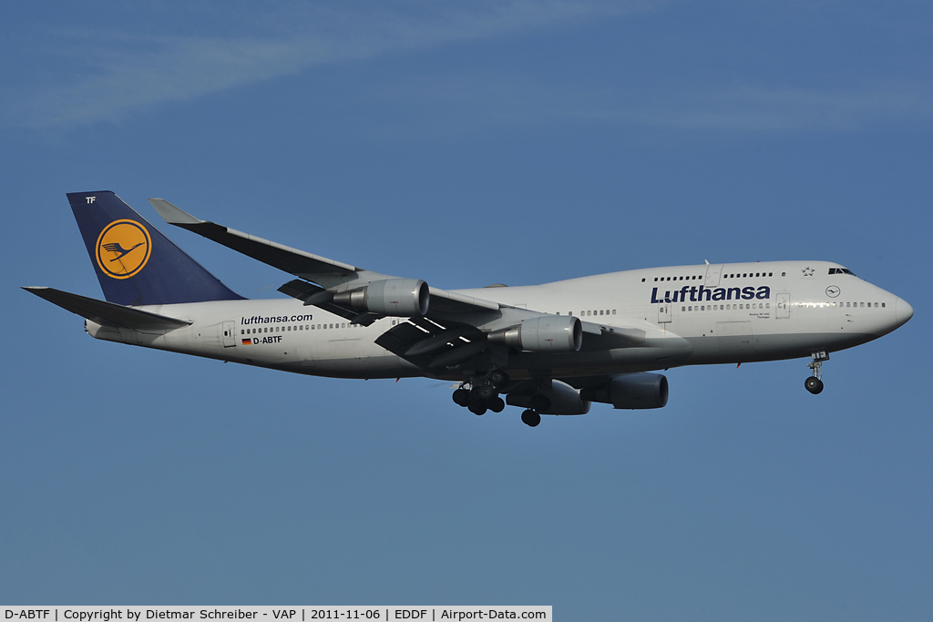 D-ABTF, 1991 Boeing 747-430M C/N 24967, Lufthansa Boeing 747-400