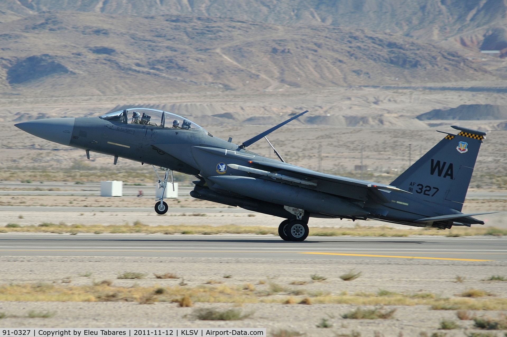 91-0327, 1991 McDonnell Douglas F-15E Strike Eagle C/N 1234/E192, Taken during Aviation Nation 2011 at Nellis Air Force Base, Nevada.